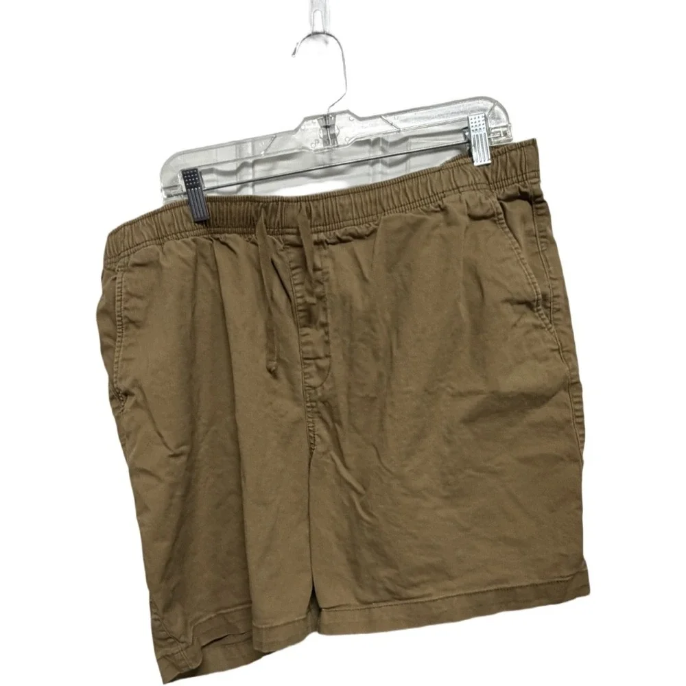 Old Navy Flex Men's Khaki Pull-On Shorts Elastic Waist Drawstring Casual Size XL